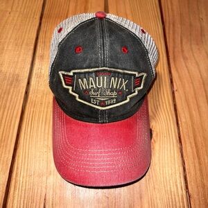 Maui Nix Surf Shop Red and Black Cap